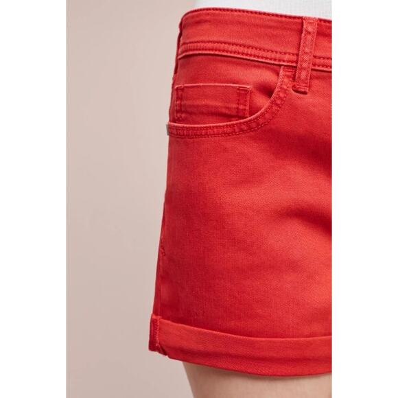 Anthropologie Pilcro And The Letterpress Hyphen Shorts 29‎ Mid Rise Chino Red - Picture 2 of 10
